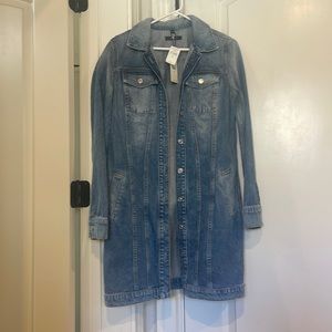 7 for all man kind long denim jacket size medium nwt